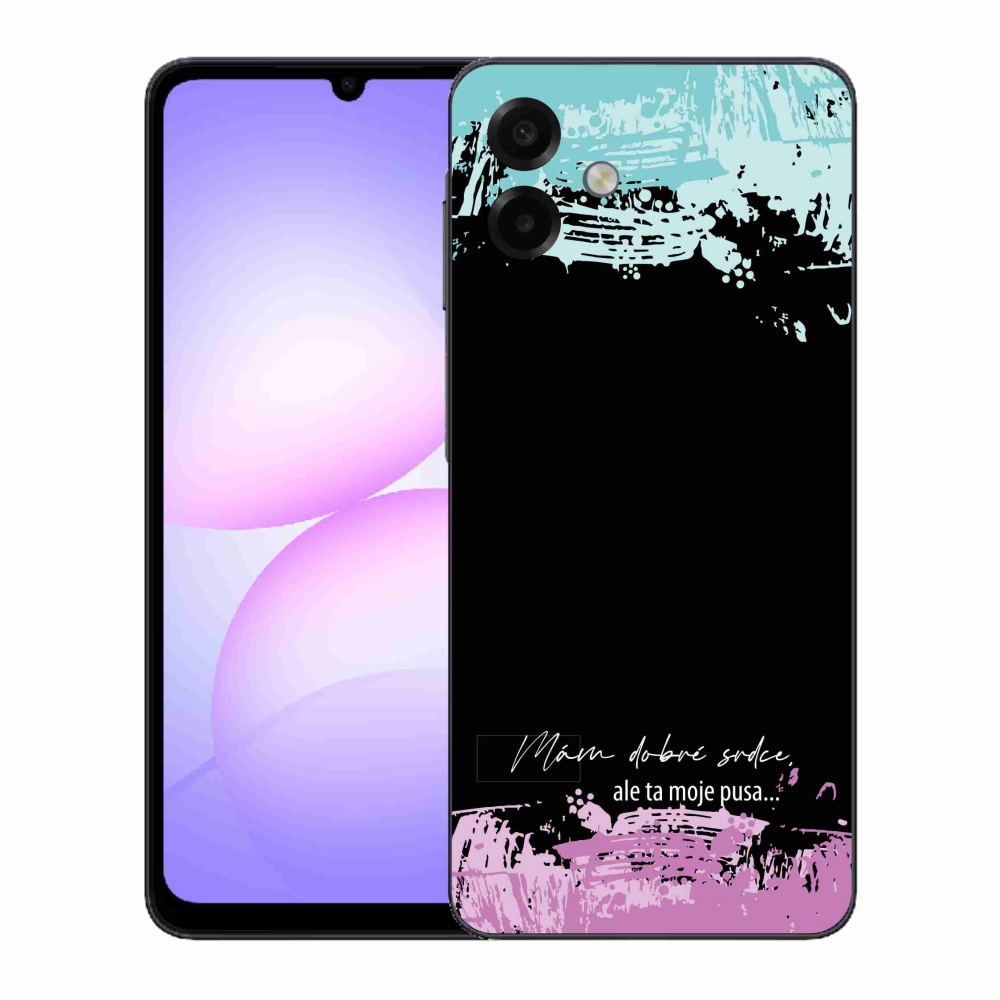 Gélový kryt mmCase na Samsung Galaxy A07 4G - vtipný text 3 čierne pozadie