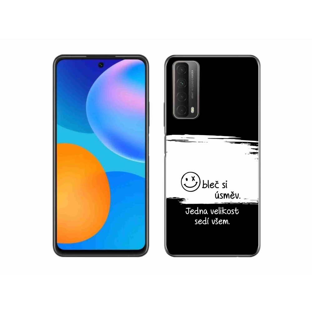 Gélový kryt mmCase na Huawei P Smart (2021) - vtipný text 8 bieločierne pozadie