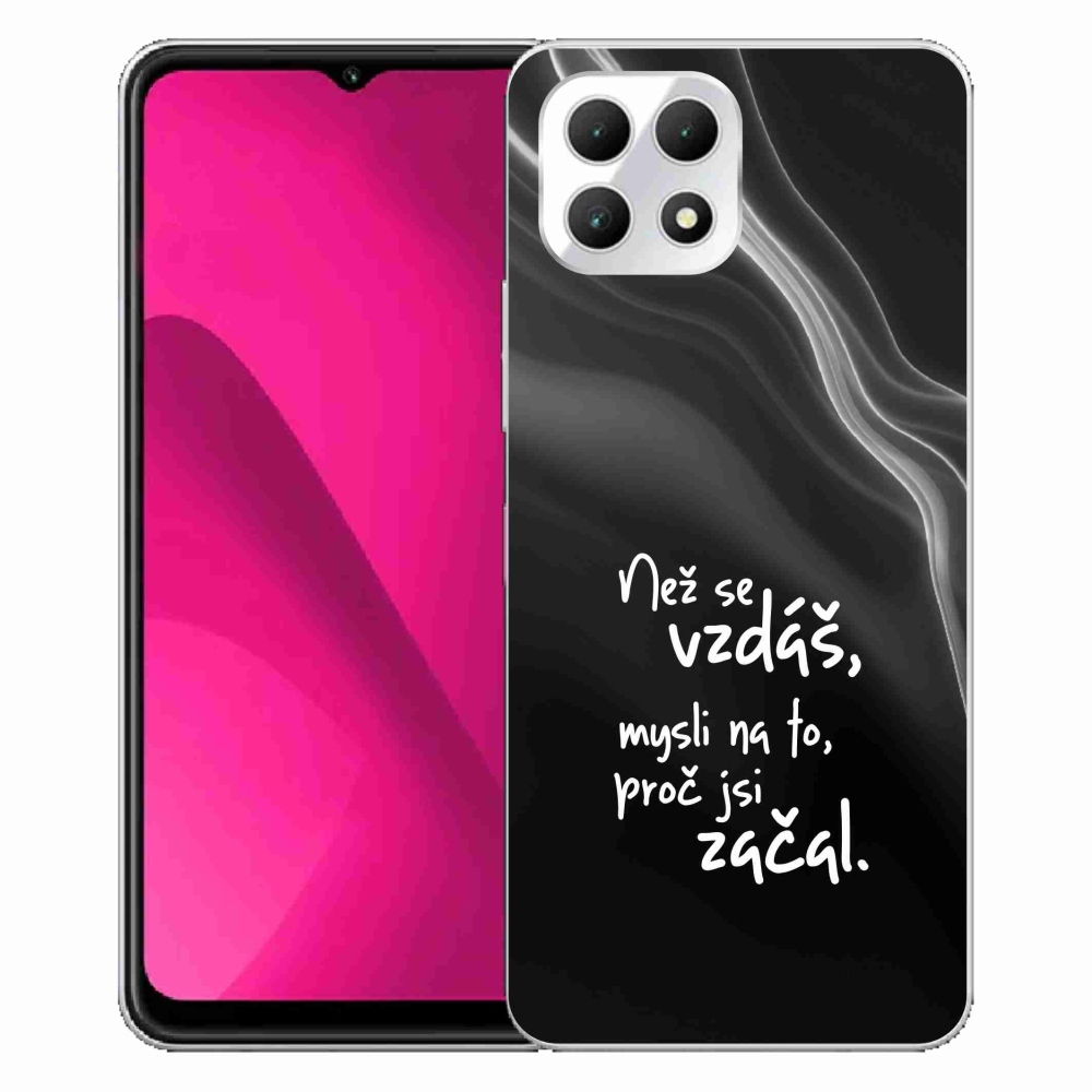 Gélový kryt mmCase na T-Mobile T Phone 2 - citát 2 čierne pozadie