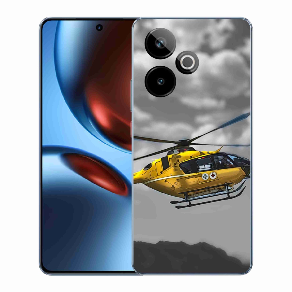 Gélový kryt mmCase na Realme GT 7 5G/GT 7T 5G - žltá helikoptéra