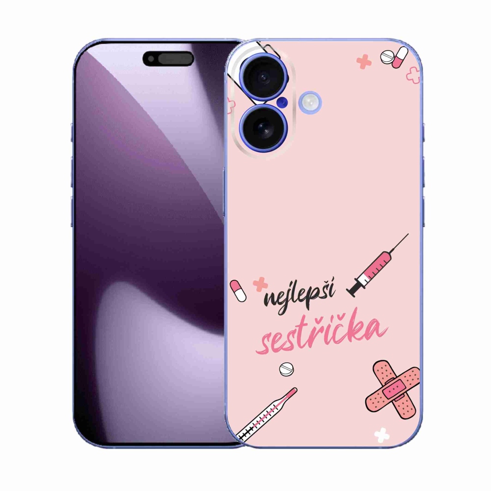 Gélový kryt mmCase na iPhone 17 - najlepšia sestrička ružové pozadie