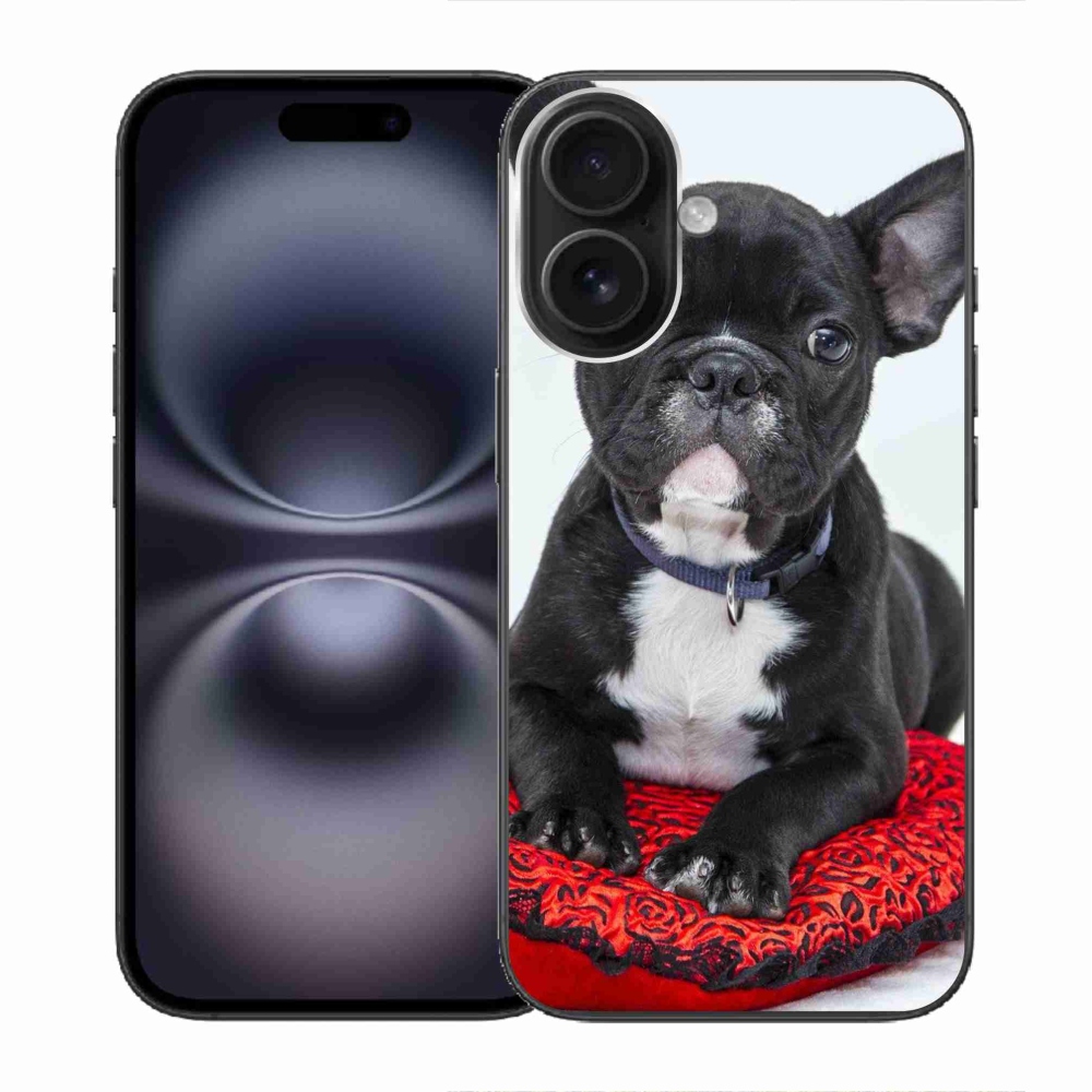 Gélový obal mmCase na iPhone 16 - buldog