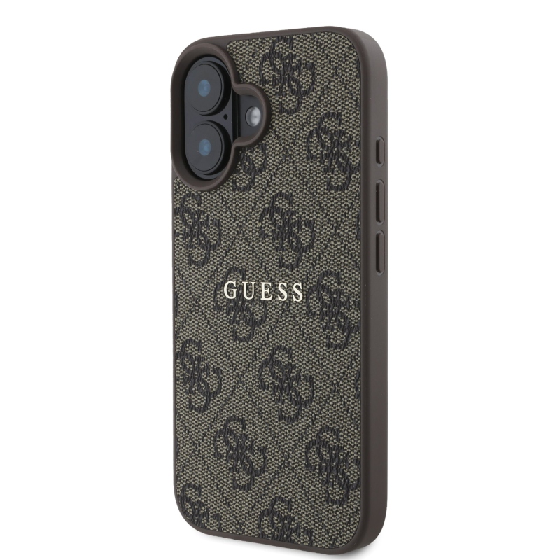 Guess PU 4G Classic Logo MagSafe zadný kryt pre iPhone 16 Plus Brown