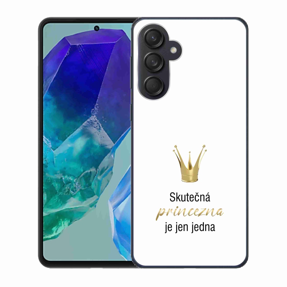 Gélový kryt mmCase na Samsung Galaxy M55 5G - skutočná princezná biele pozadie