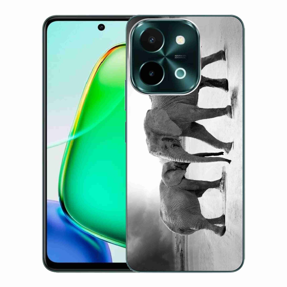 Gélový kryt mmCase na Vivo Y28 - čiernobieli slony
