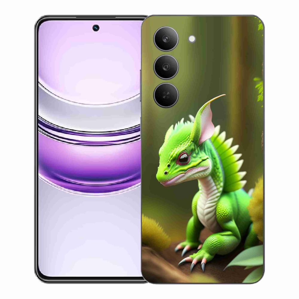 Gélový kryt mmCase na Realme 14x 5G - zelený dráčik