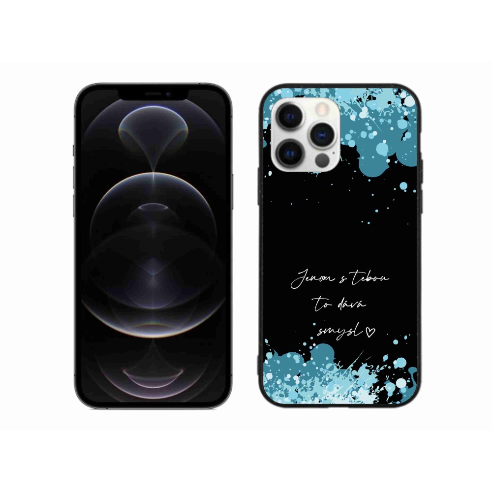 Gélový kryt mmCase na iPhone 12 Pro Max - zamilovaný text čierne pozadie