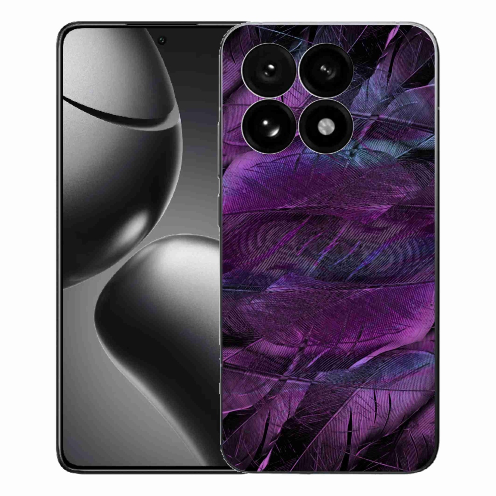 Gélový kryt mmCase na Xiaomi 15T - fialové pierka