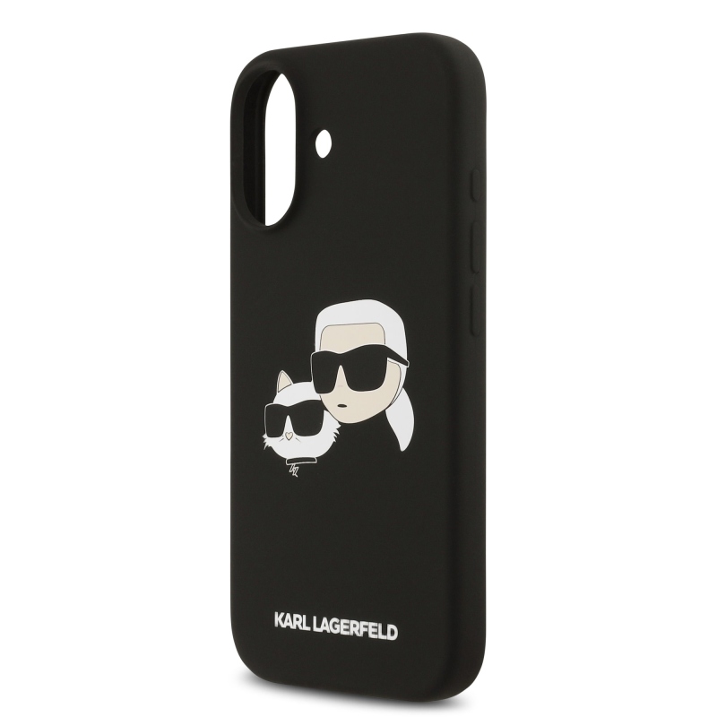Karl Lagerfeld Liquid Silicone Double Heads MagSafe zadný kryt pre iPhone 17 Black