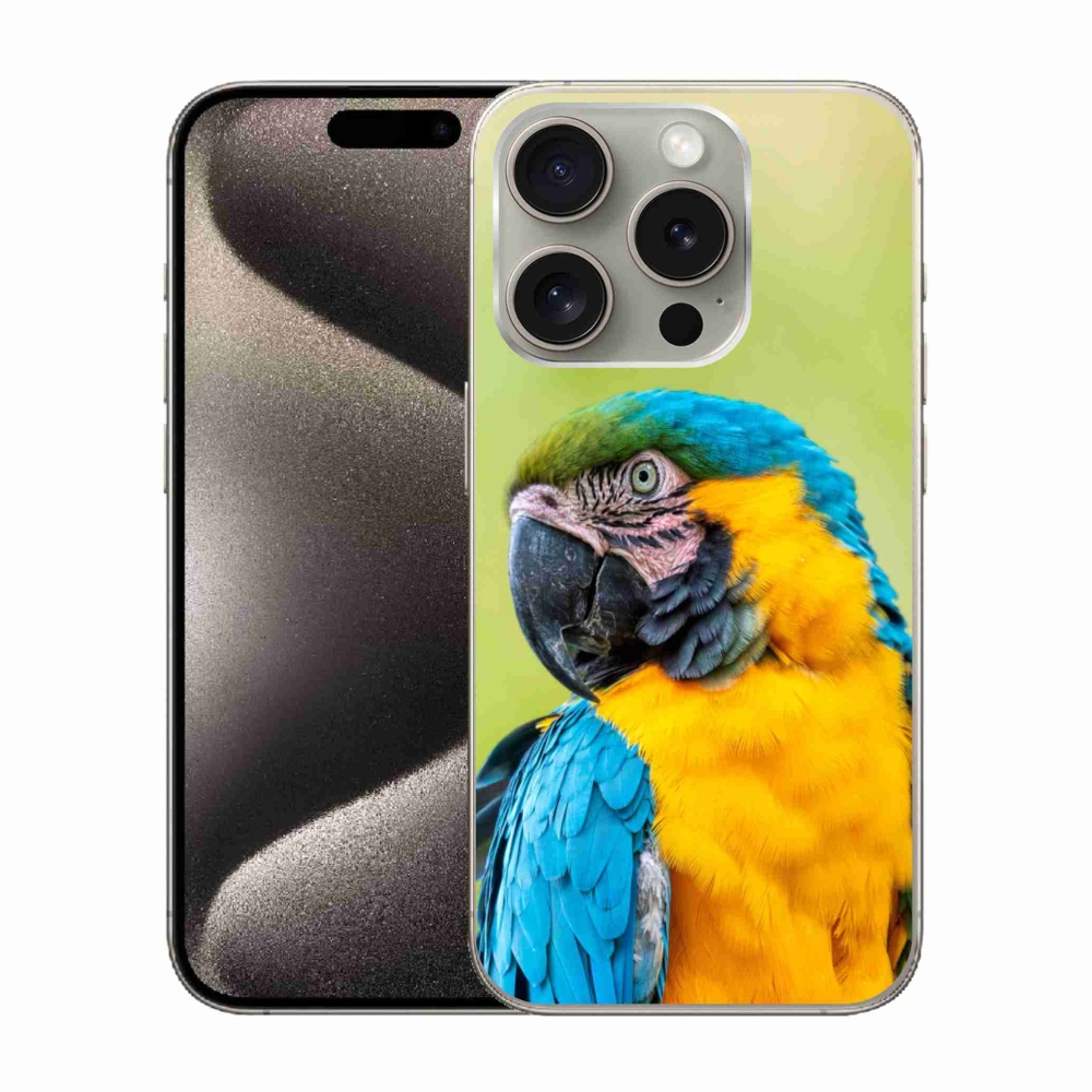 Gélový obal mmCase na iPhone 15 Pro - papagáj ara 2