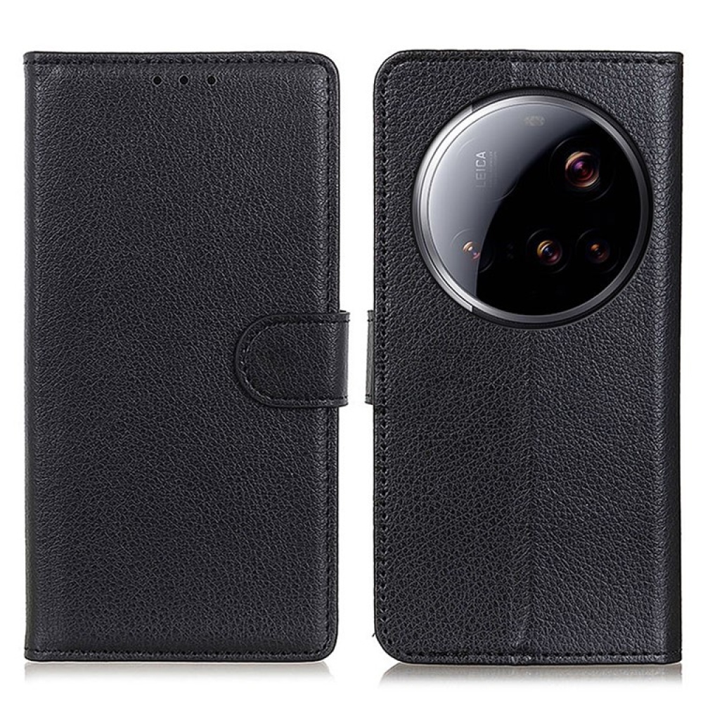 Litchie knižkové púzdro pre Xiaomi 15 Ultra - čierne