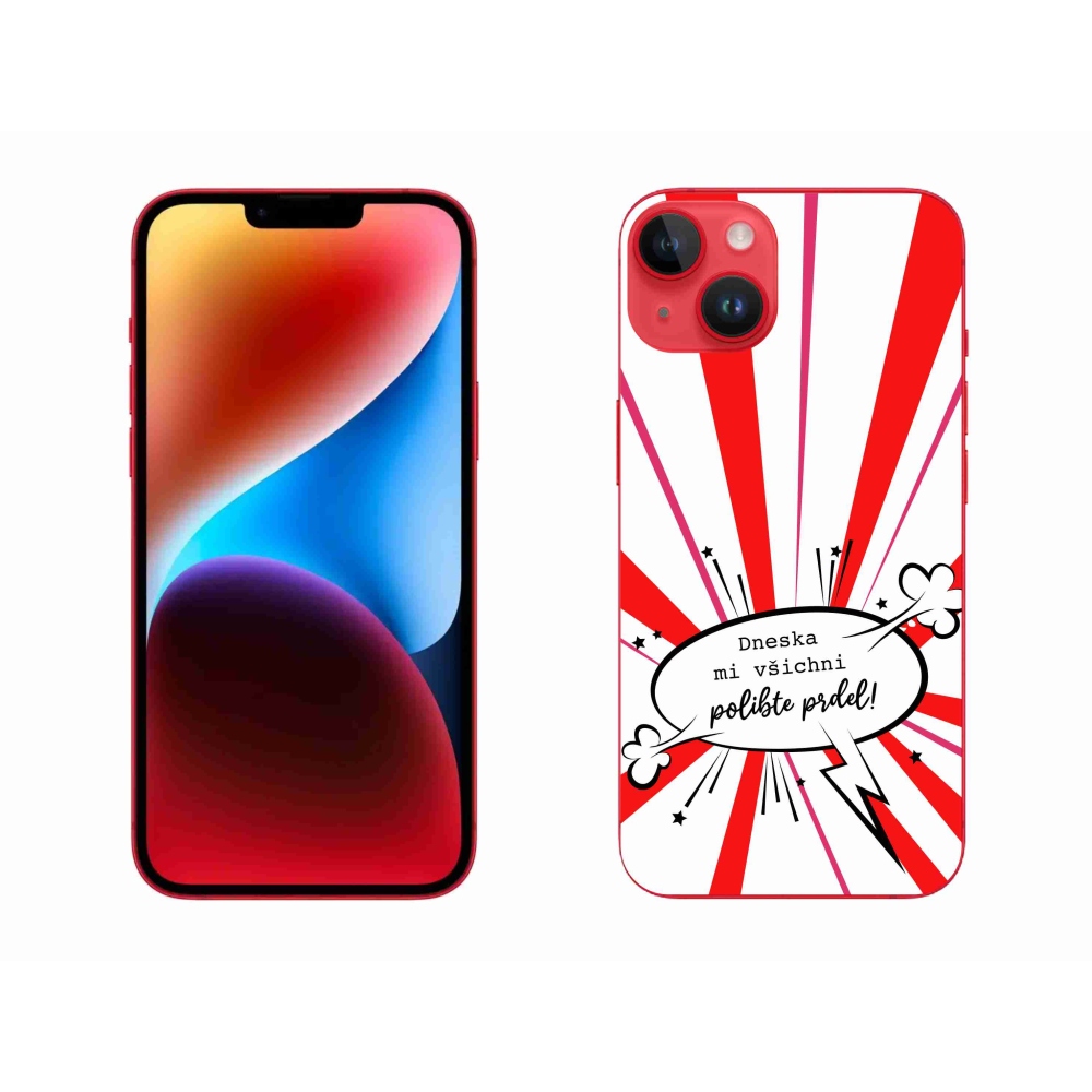 Gélový kryt mmCase na iPhone 14 Plus - vtipný text 15 biele pozadie