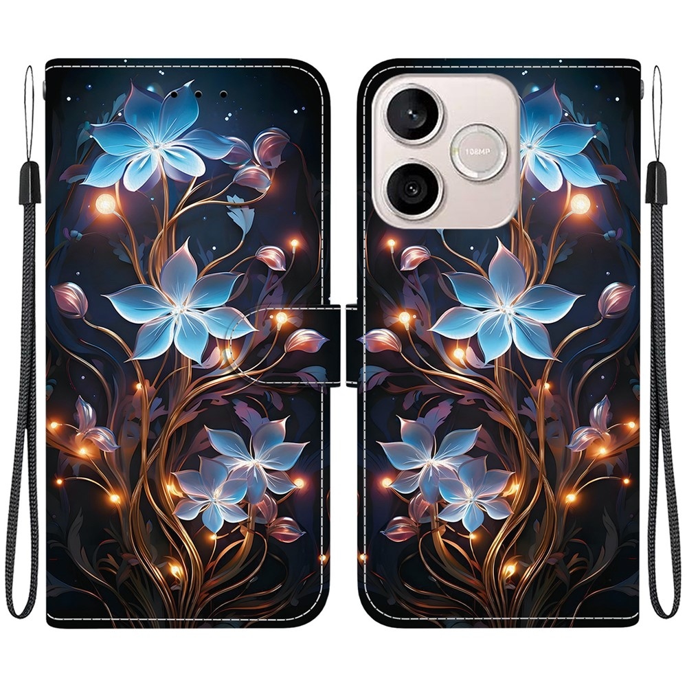Versatile knižkové puzdro na Honor 600 Lite 5G - modré kvety