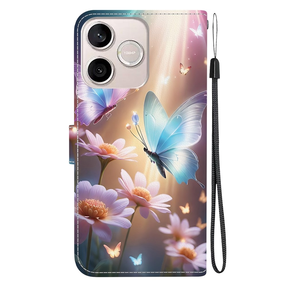 Versatile knižkové puzdro na Honor 600 Lite 5G - motýle a margaréty
