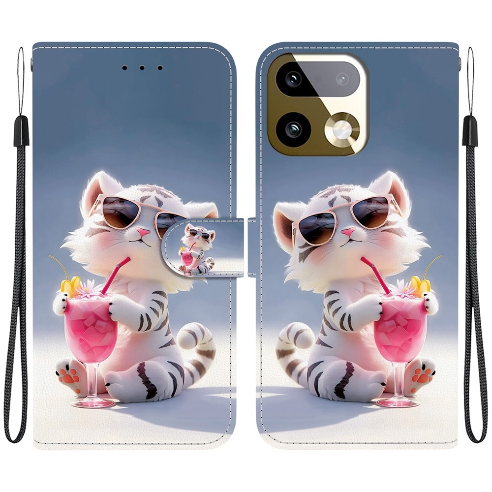 Versatile knižkové puzdro na Realme 16 Pro+ 5G - biely tigrík