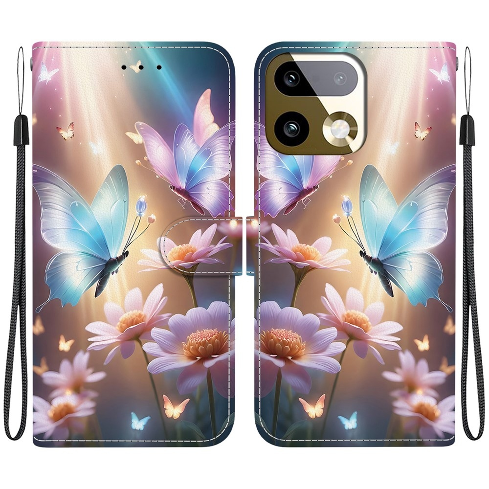 Versatile knižkové puzdro na Realme 16 Pro+ 5G - motýle a margaréty
