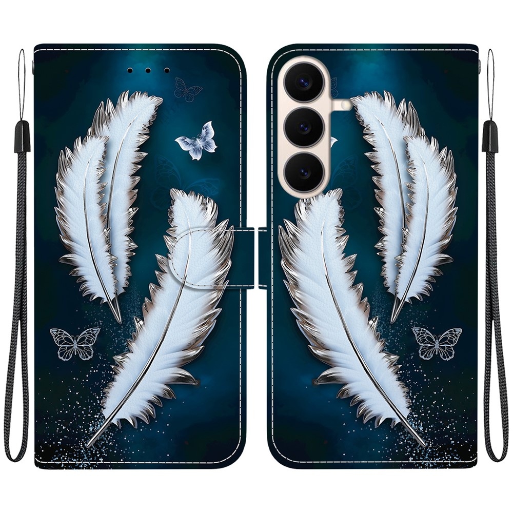 Versatile knižkové púzdro na Samsung Galaxy S26 FE - biela pierka