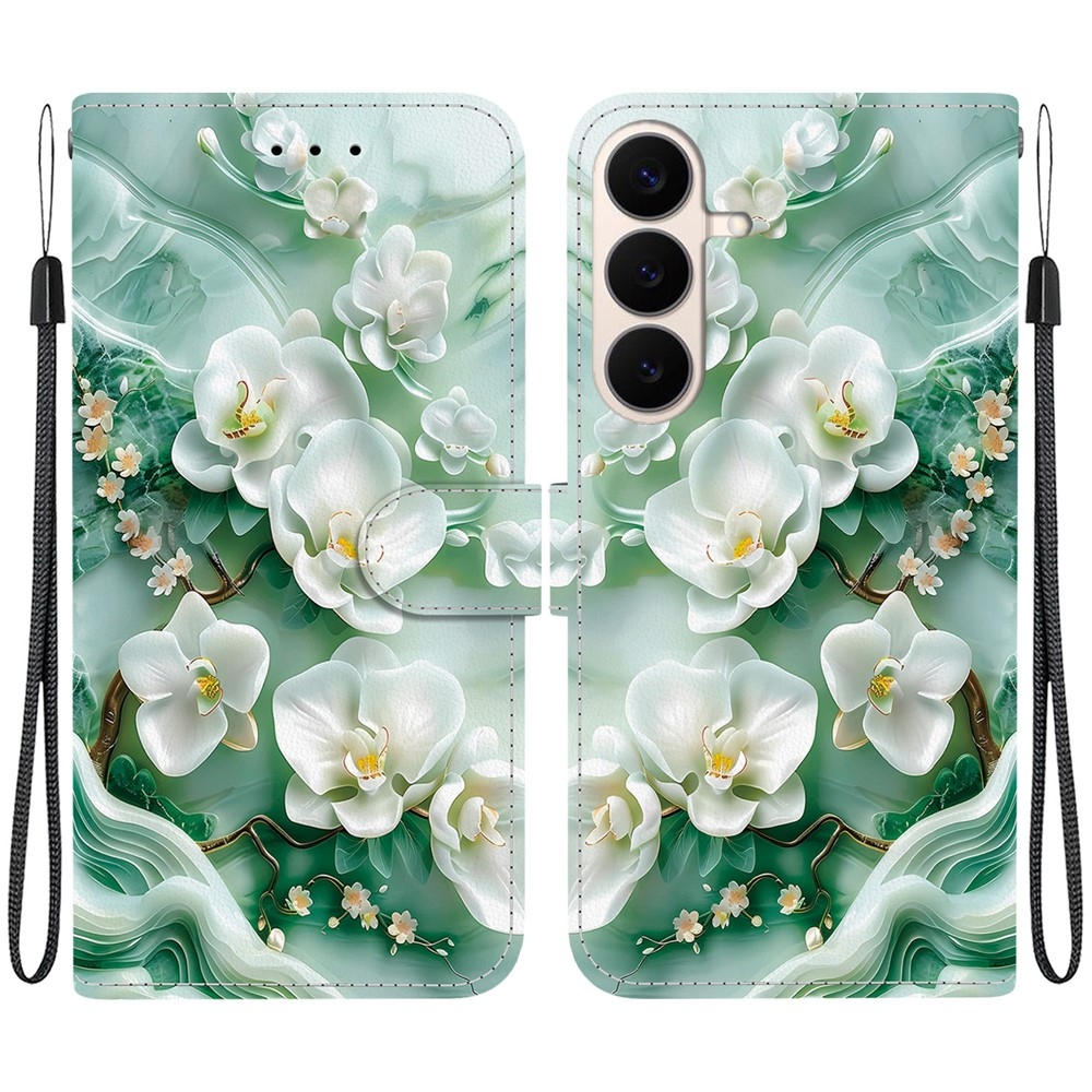 Versatile knižkové púzdro na Samsung Galaxy S26 FE - biele kvety