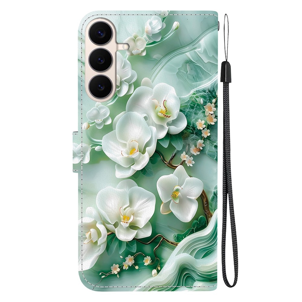 Versatile knižkové púzdro na Samsung Galaxy S26 FE - biele kvety