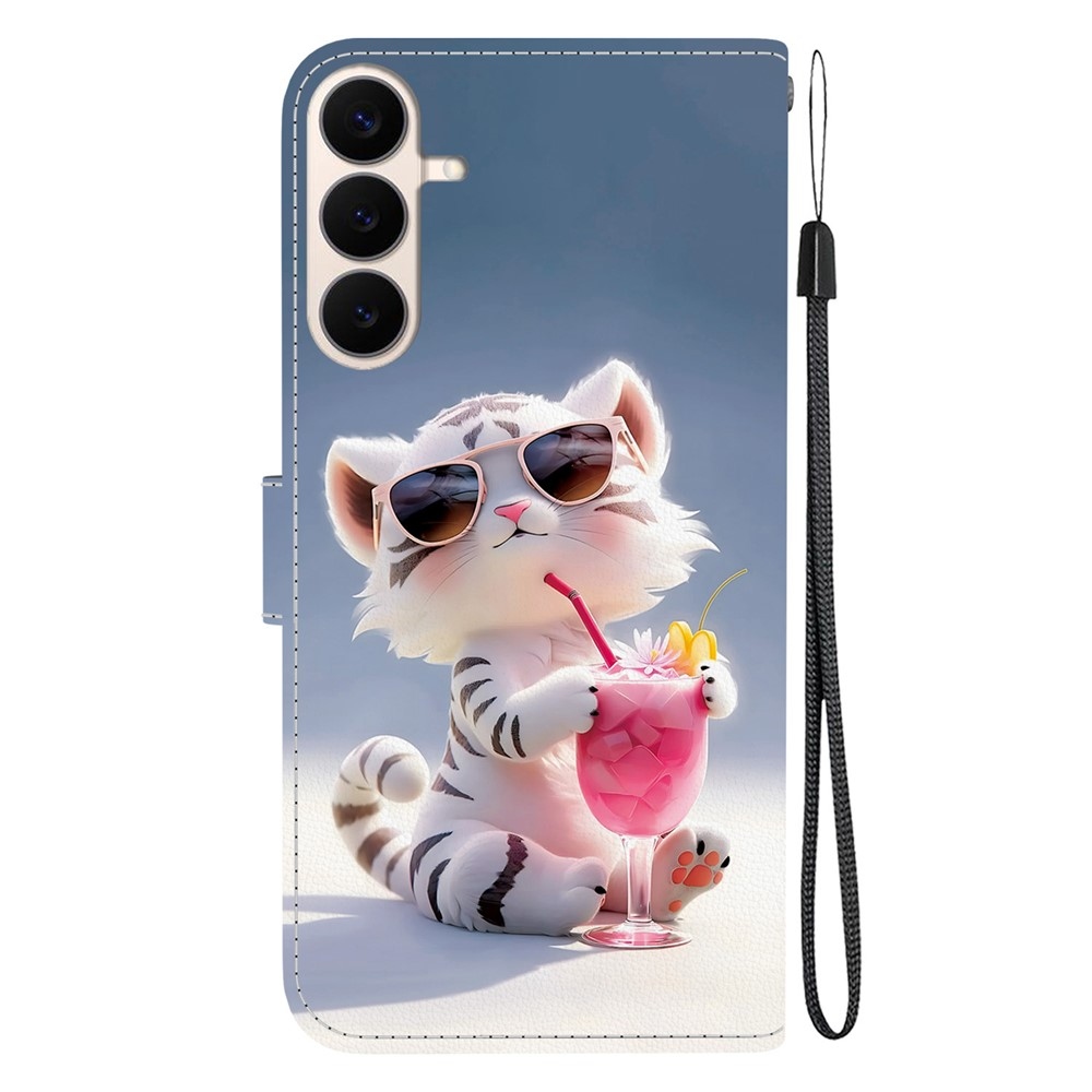 Versatile knižkové púzdro na Samsung Galaxy S26 FE - biely tigrík