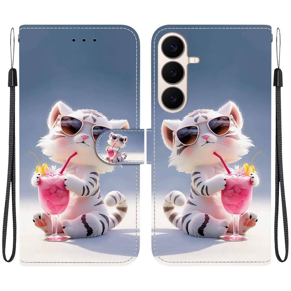 Versatile knižkové púzdro na Samsung Galaxy S26 FE - biely tigrík