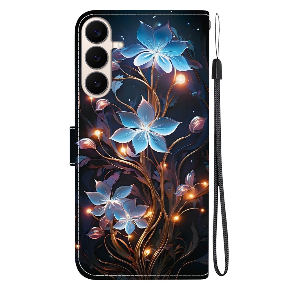 Versatile knižkové púzdro na Samsung Galaxy S26 FE - modré kvety