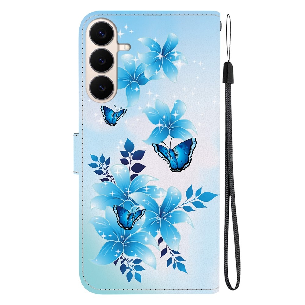 Versatile knižkové púzdro na Samsung Galaxy S26 FE - modrí motýle