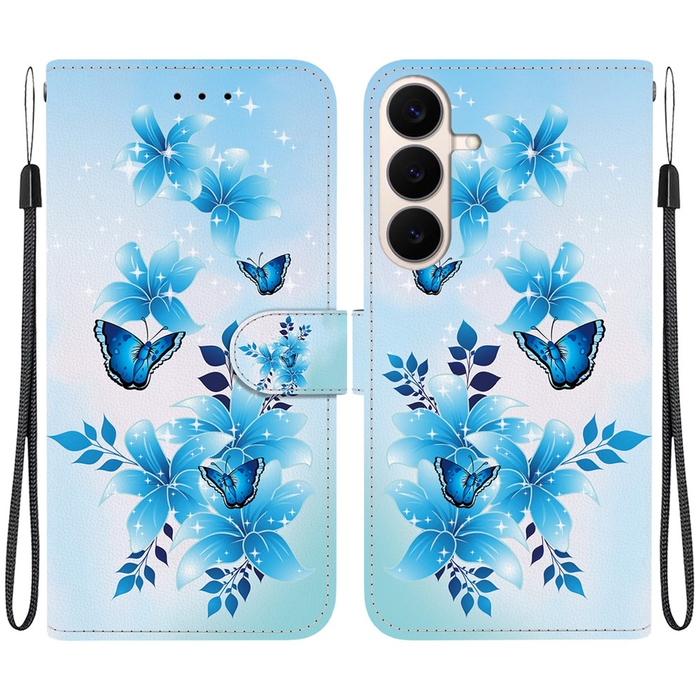 Versatile knižkové púzdro na Samsung Galaxy S26 FE - modrí motýle