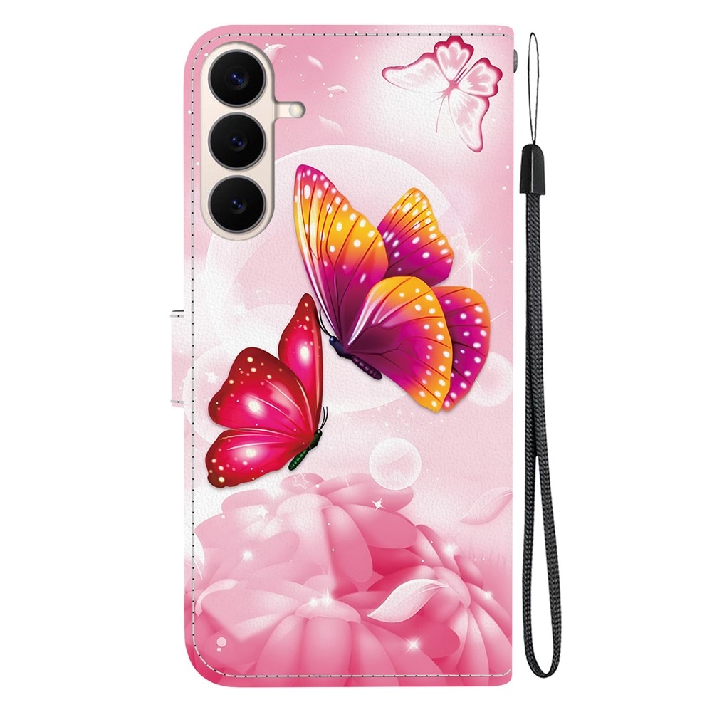 Versatile knižkové púzdro na Samsung Galaxy S26 FE - ružové motýle