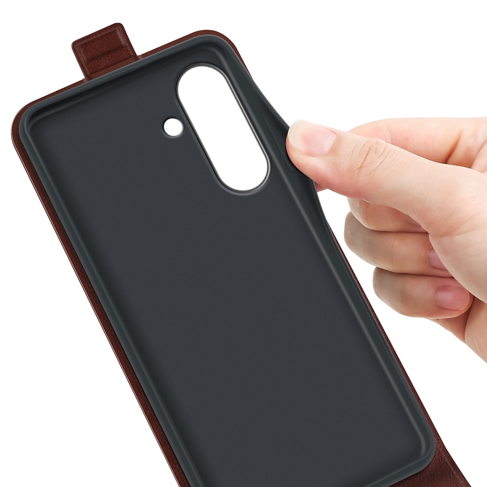 Vertical knižkové púzdro na Samsung Galaxy A37 5G - hnedé