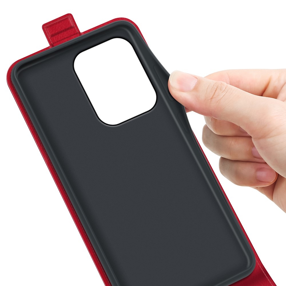 Vertical knižkové púzdro na Xiaomi Redmi 17 4G/5G - červené