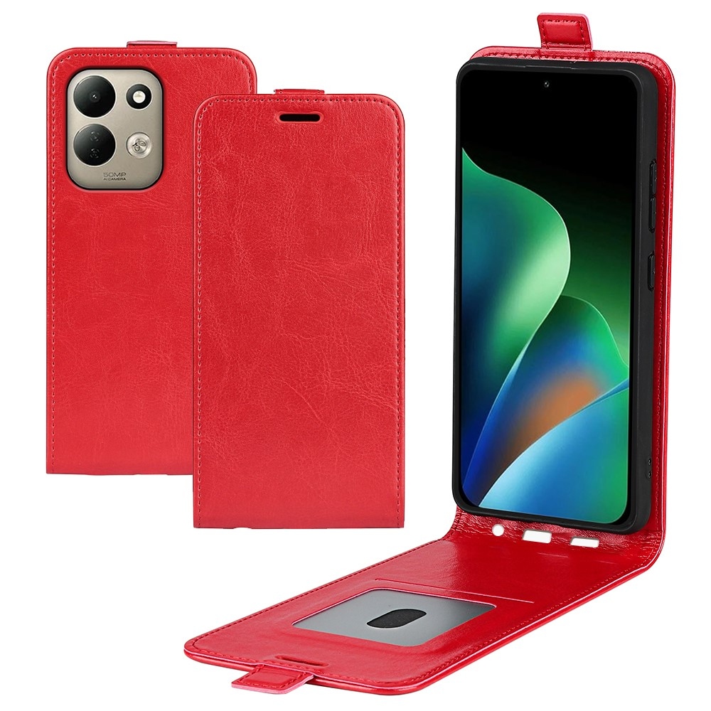 Vertical knižkové púzdro na Xiaomi Redmi 17 4G/5G - červené