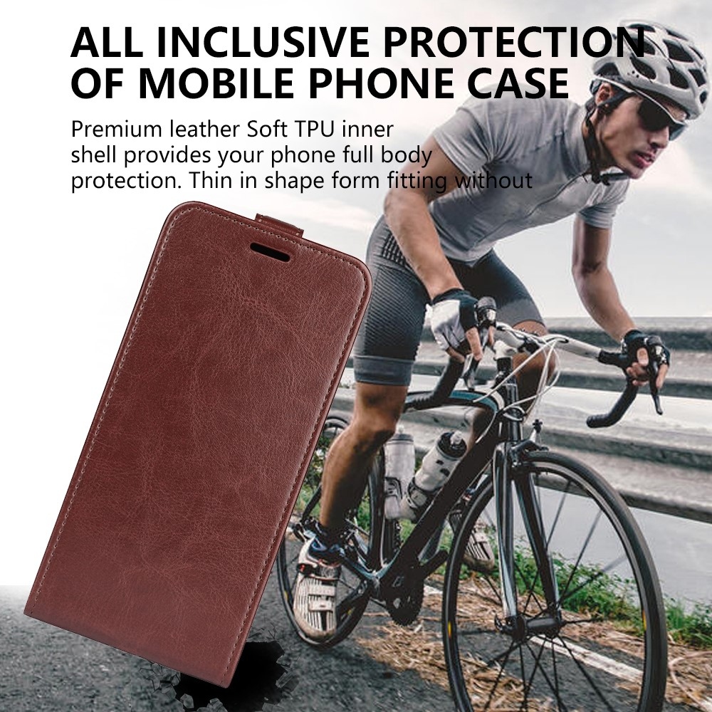 Vertical knižkové púzdro na Xiaomi Redmi 17 4G/5G - hnedé