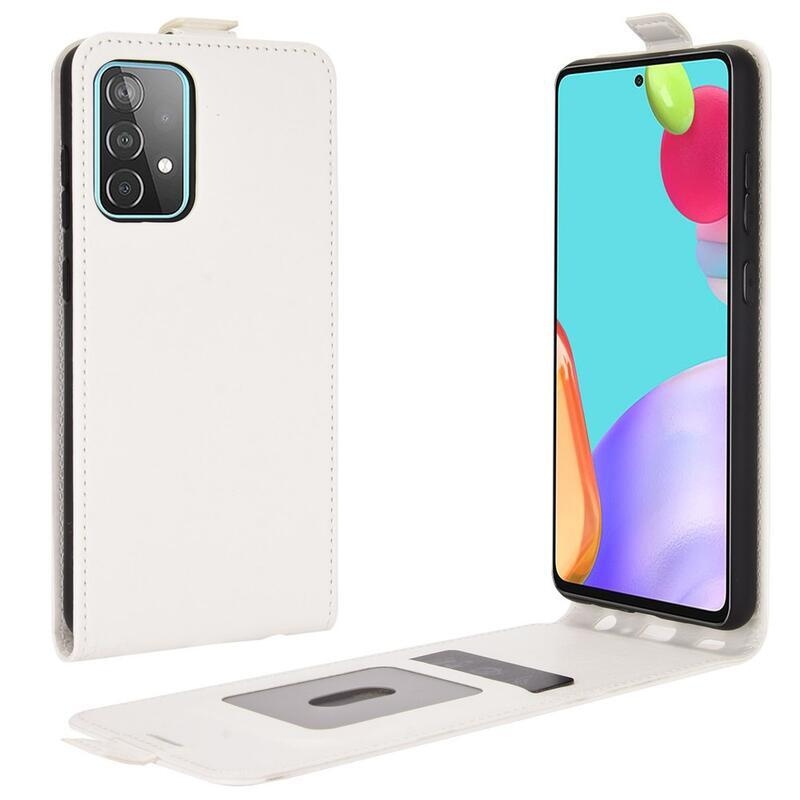 Vertical PU kožené flipové puzdro na mobil Samsung Galaxy A52 5G / 4G / A52s 5G - biele