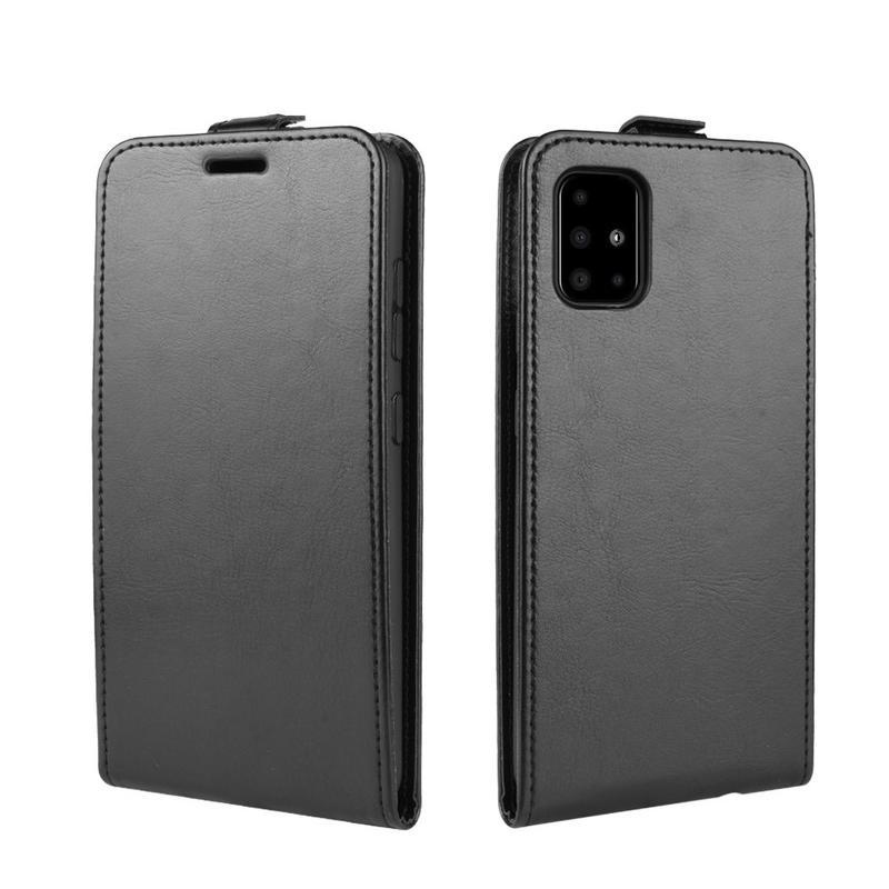 Vertical PU kožené flipové puzdro pre telefón Samsung Galaxy A51 5G - čierne