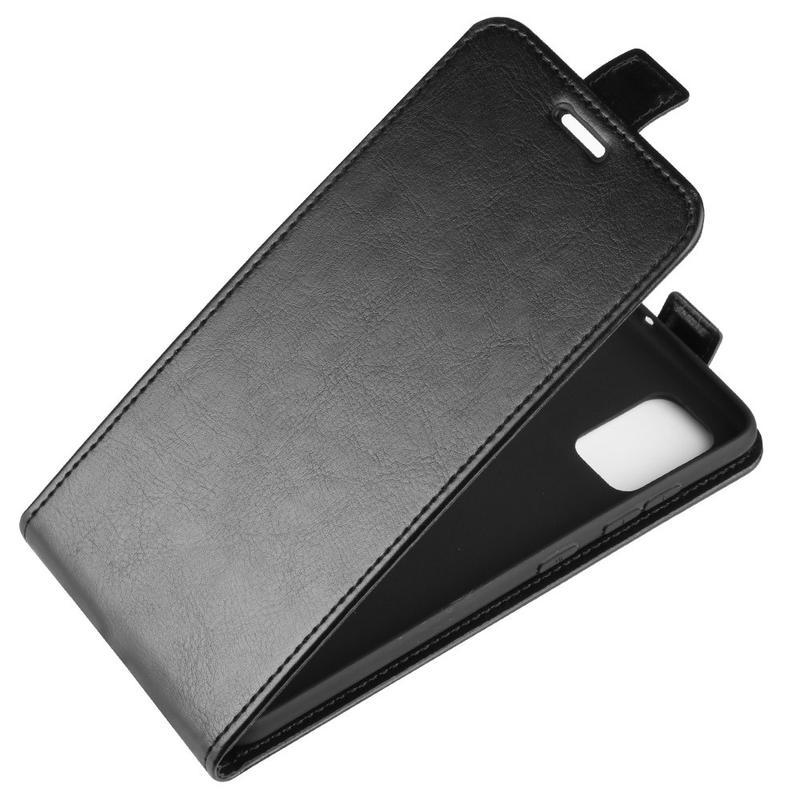 Vertical PU kožené flipové puzdro pre telefón Samsung Galaxy A51 5G - čierne