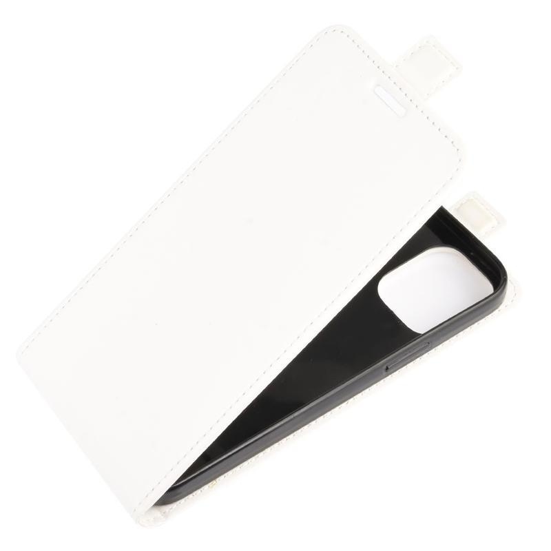 Vertical PU kožené peněženkové puzdro na mobil iPhone 12 mini - biele