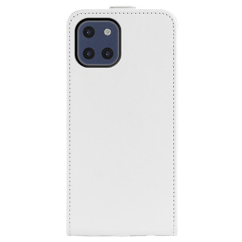 Vertical PU kožené peňaženkové puzdro na mobil Samsung Galaxy A03 - biele