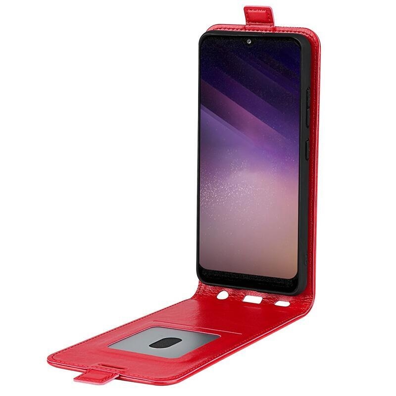 Vertical PU kožené peňaženkové puzdro na mobil Samsung Galaxy A03 - červené