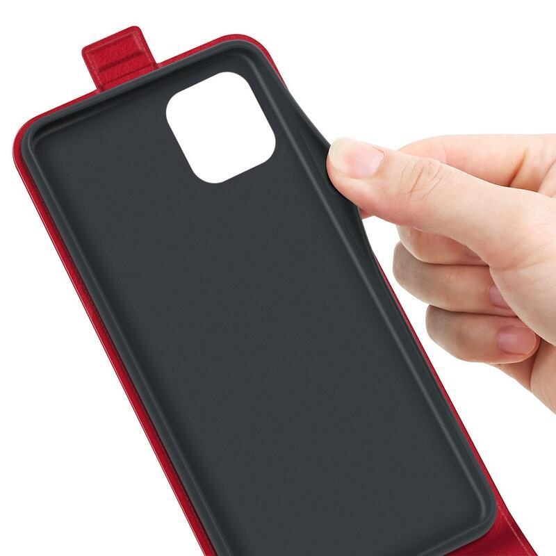 Vertical PU kožené peňaženkové puzdro na mobil Samsung Galaxy A03 - červené