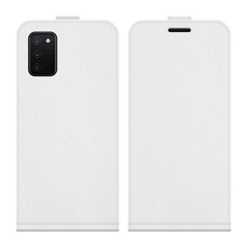 Vertical PU kožené peněženkové puzdro na mobil Samsung Galaxy A03s (166.6 x 75.9 x 9.1mm) - biele