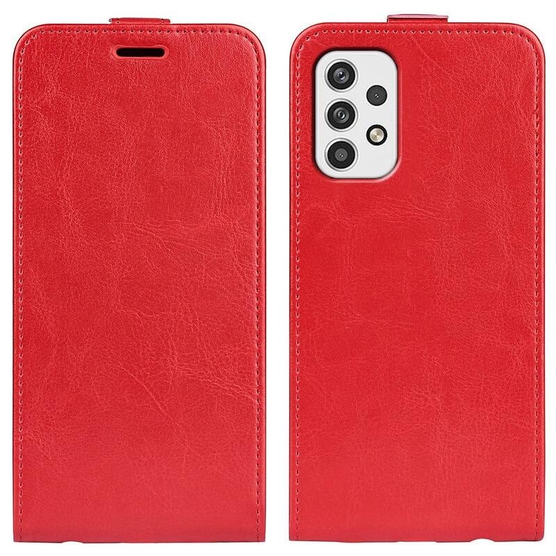 Vertical PU kožené peňaženkové puzdro na mobil Samsung Galaxy A23 4G/5G - červené