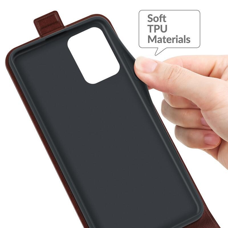 Vertical PU kožené peněženkové puzdro na mobil Xiaomi 11T / 11T Pro - hnedé