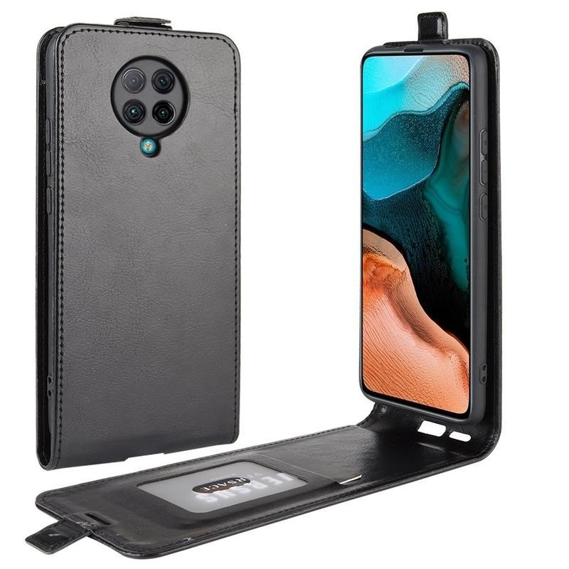Vertical PU kožené peněženkové puzdro na mobil Xiaomi Poco F2 Pro - čierne