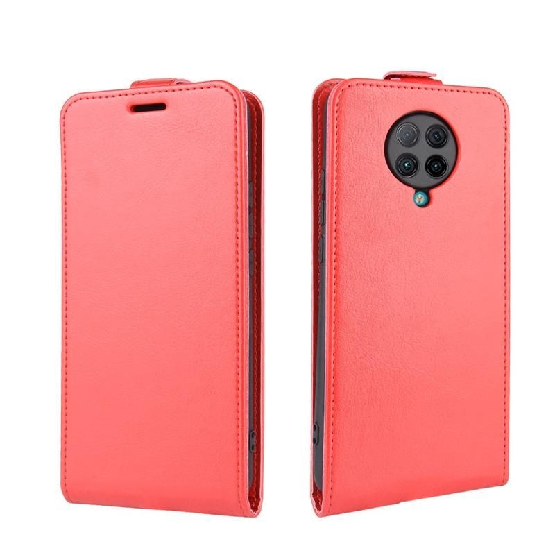 Vertical PU kožené peněženkové puzdro na mobil Xiaomi Poco F2 Pro - červené