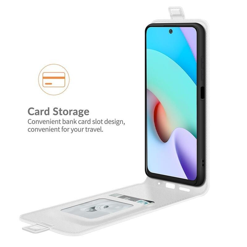 Vertical PU kožené peněženkové puzdro na mobil Xiaomi Redmi 10/Redmi 10 (2022) - biele