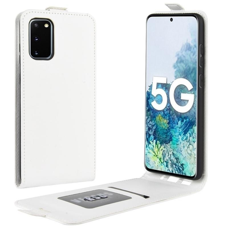 Vertical PU kožené peněženkové púzdro pre mobil Samsung Galaxy S20 FE / S20 FE 5G - biele