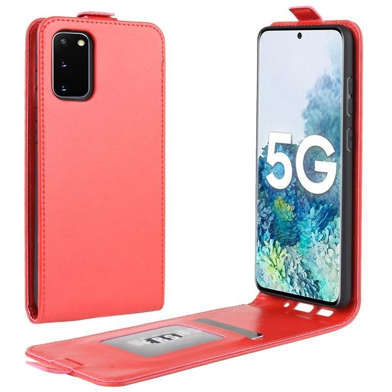 Vertical PU kožené peněženkové púzdro pre mobil Samsung Galaxy S20 FE / S20 FE 5G - červené