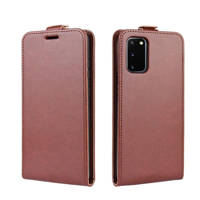 Vertical PU kožené peněženkové púzdro pre mobil Samsung Galaxy S20 FE / S20 FE 5G - hnedé