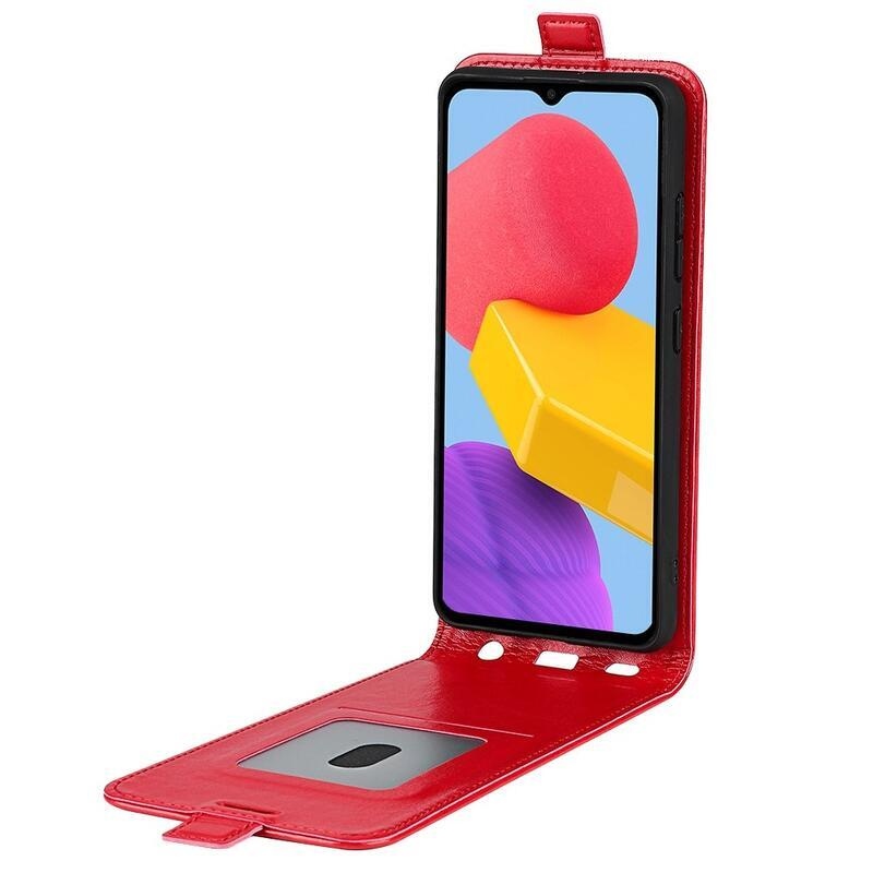 Vertical PU kožené púzdro na mobil Samsung Galaxy M13 4G - červené